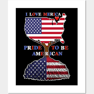 Pride to be American I love Merica Posters and Art